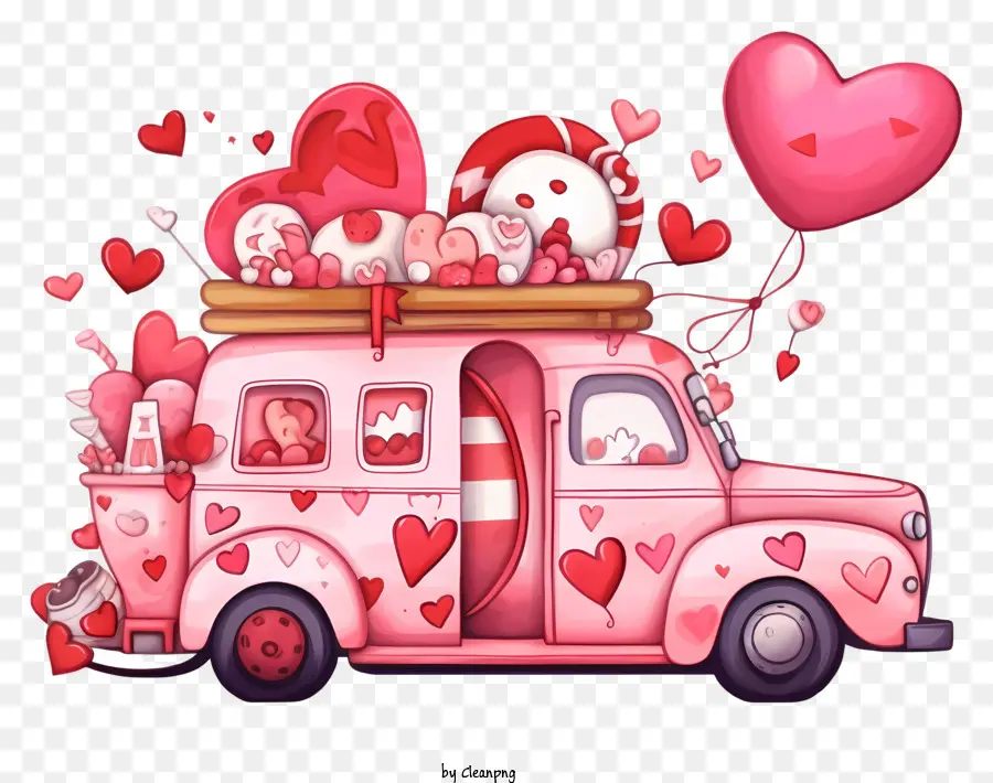 รถวาเลนไทน์ที่วาดด้วยมือ，Valentines วัน PNG