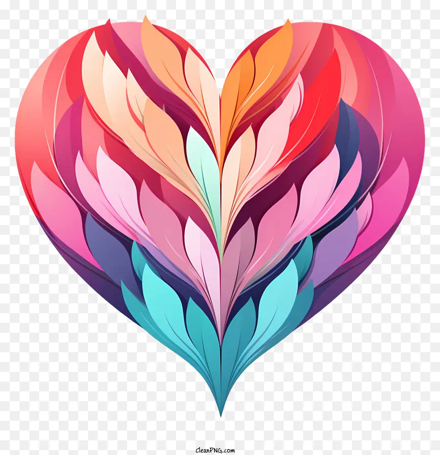 หัวใจ，การออกแบบหัวใจสีสันสดใส PNG