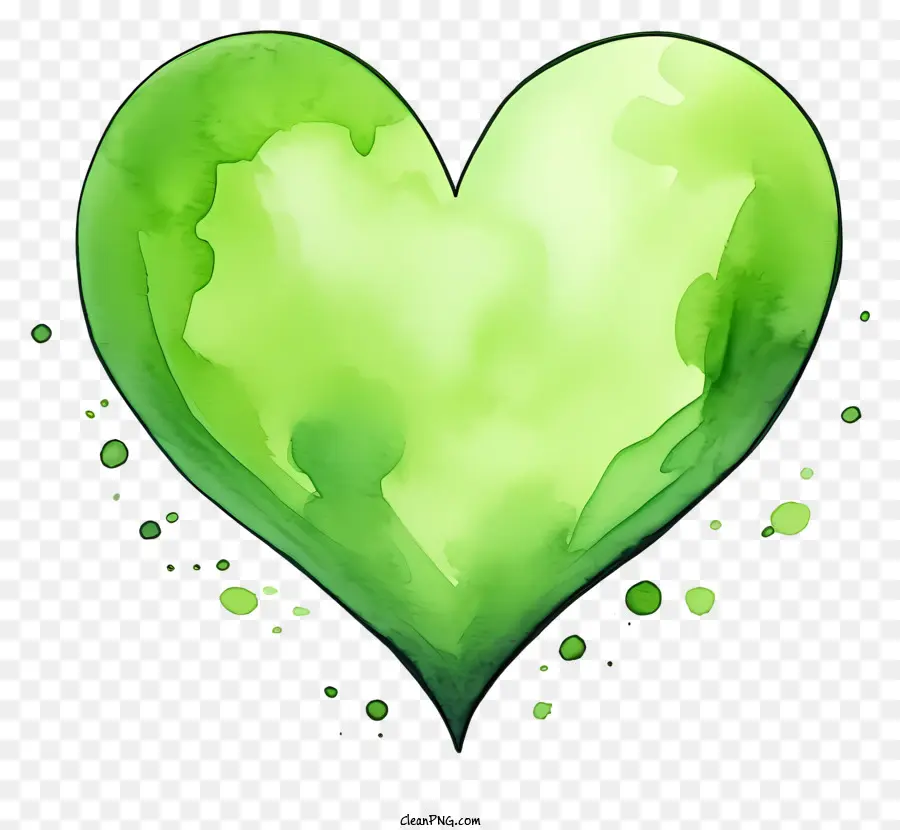 หัวใจ，สีเขียวหัวใจ PNG