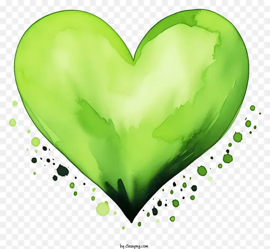 หัวใจ，สีเขียวหัวใจ PNG