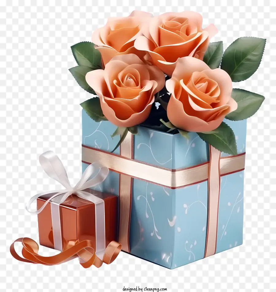 กล่องของขวัญ，ดอกกุหลาบ PNG