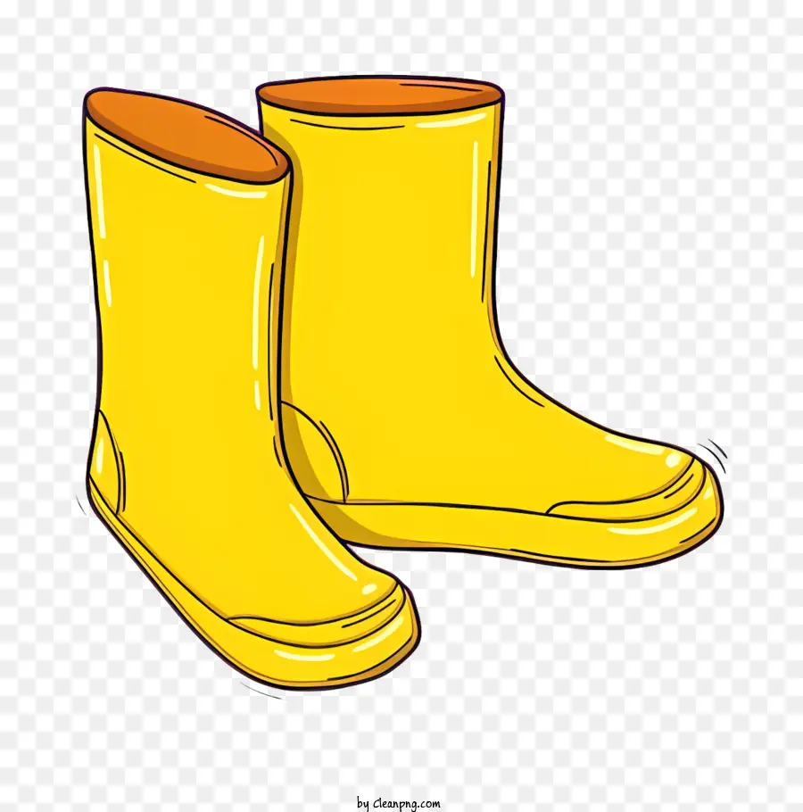 ตูน，รองเท้ายางสีเหลือง PNG