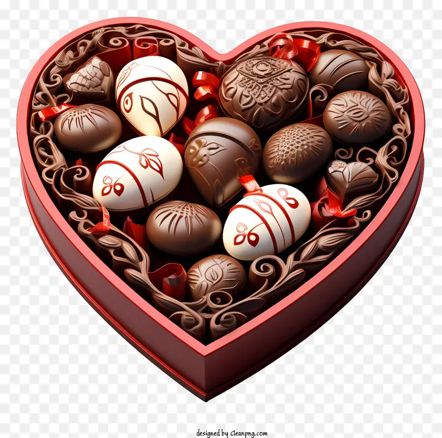 ช็อคโกแลต，กล่องช็อคโกแลตรูปหัวใจ PNG