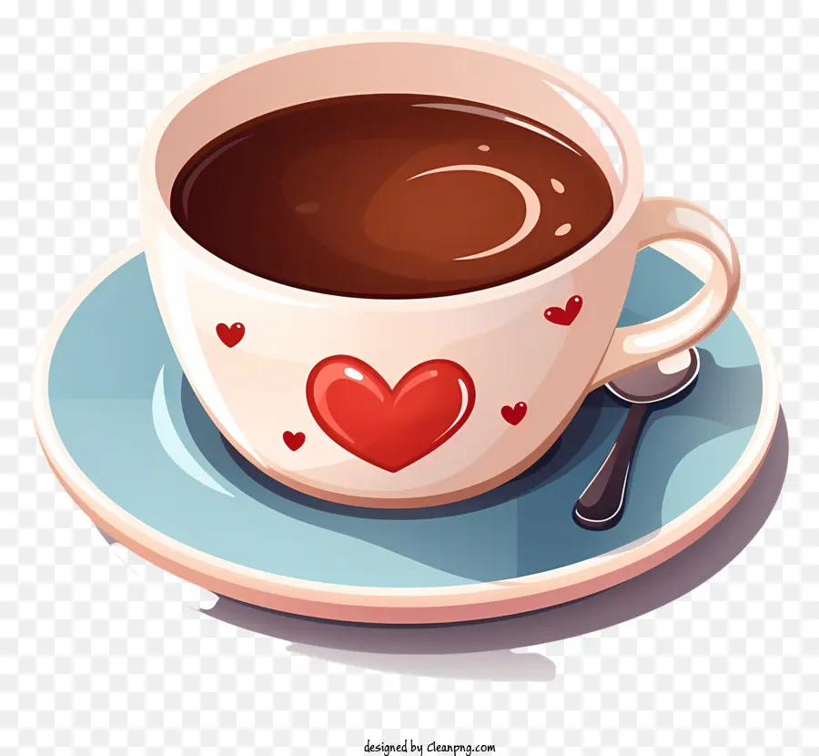 ถ้วยกาแฟ，หัวใจออกแบบ PNG
