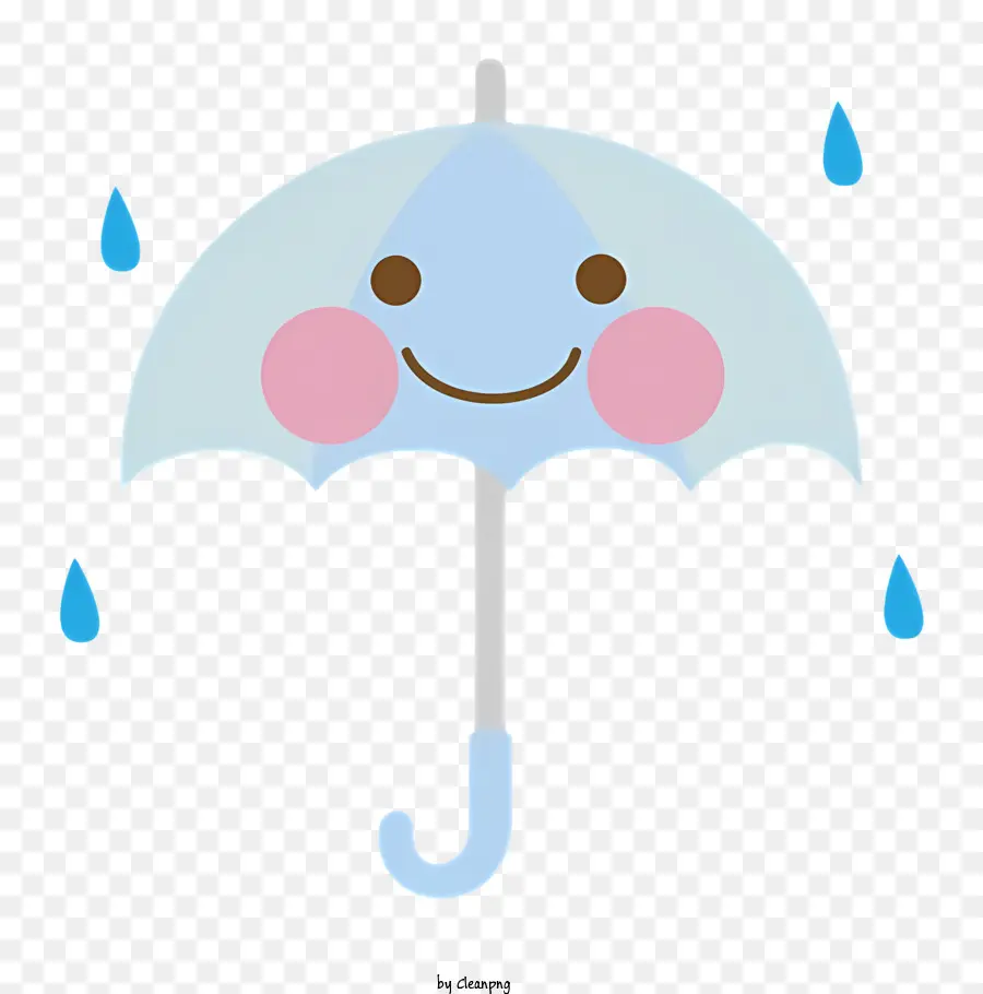 ร่มที่มีใบหน้ายิ้ม，ร่มปกคลุมด้วยน้ำฝน PNG