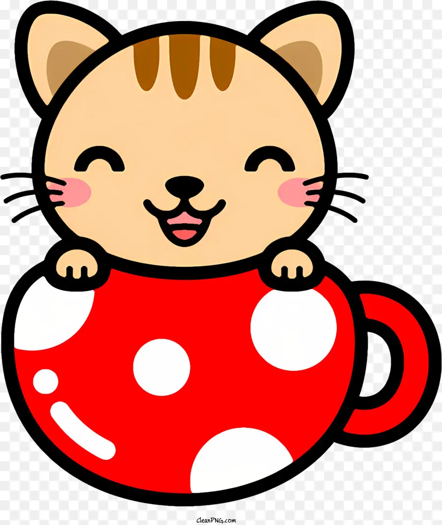 น่ารักแมว，สีแดงถ้วย PNG