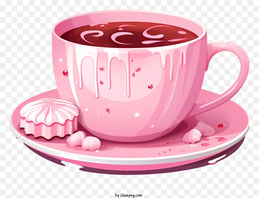 ถ้วยกาแฟ，ถ้วยชาสีชมพู PNG