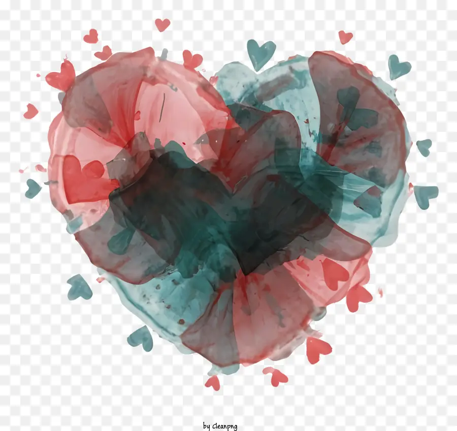 ซองจดหมาย，หัวใจสีแดงและสีน้ำเงิน PNG