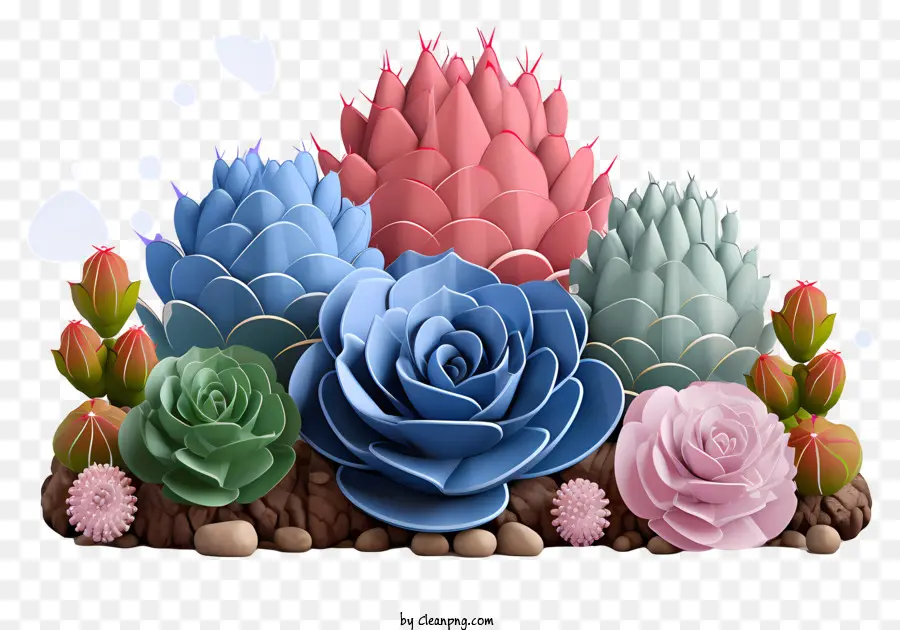 3d Succulents ที่เหมือนจริง，Succulents PNG