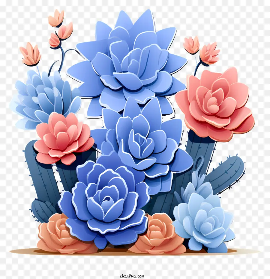 สีหลายสี Succulents，Succulents PNG