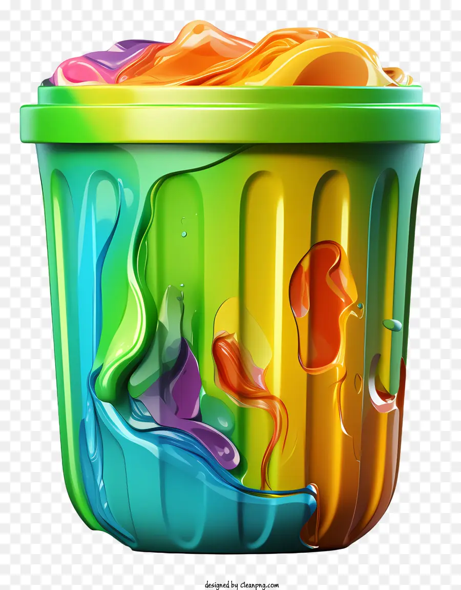 ถังขยะสีหลากสี，พลาสติกทิ้งลงถังขยะได้ PNG