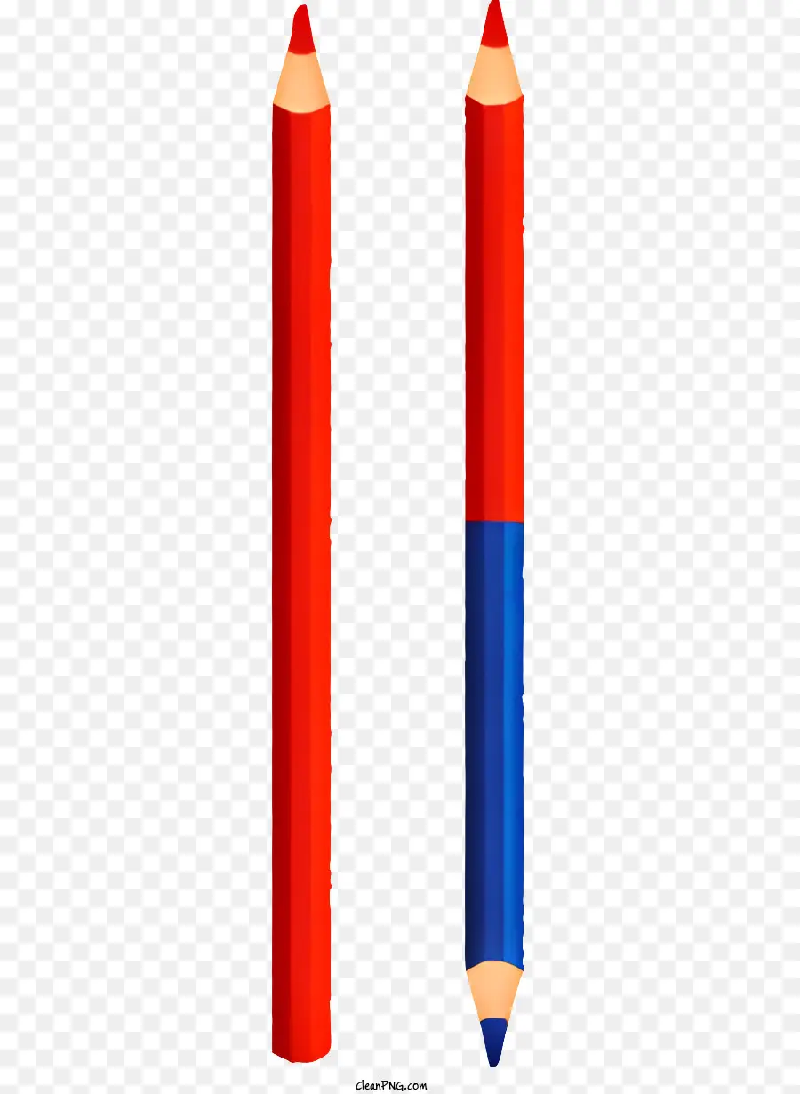 ดินสอสีแดงและสีน้ำเงิน，ดินสอซ้อนกัน PNG