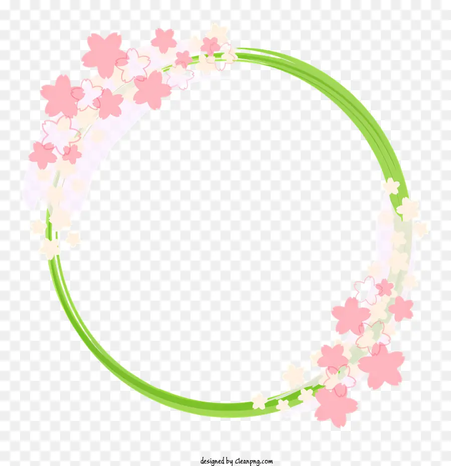 เชอร์รี่ Blossoms，แบบวงกลม Wreath PNG