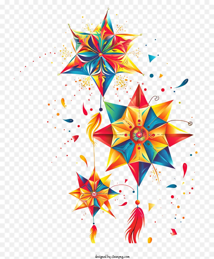 องค์ประกอบ Makar Sankranti，ว่าวสีสันสดใส PNG