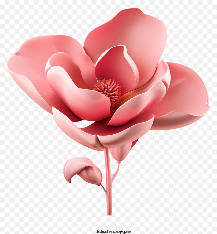 ดอกไม้สีชมพู，ห้า Petals PNG