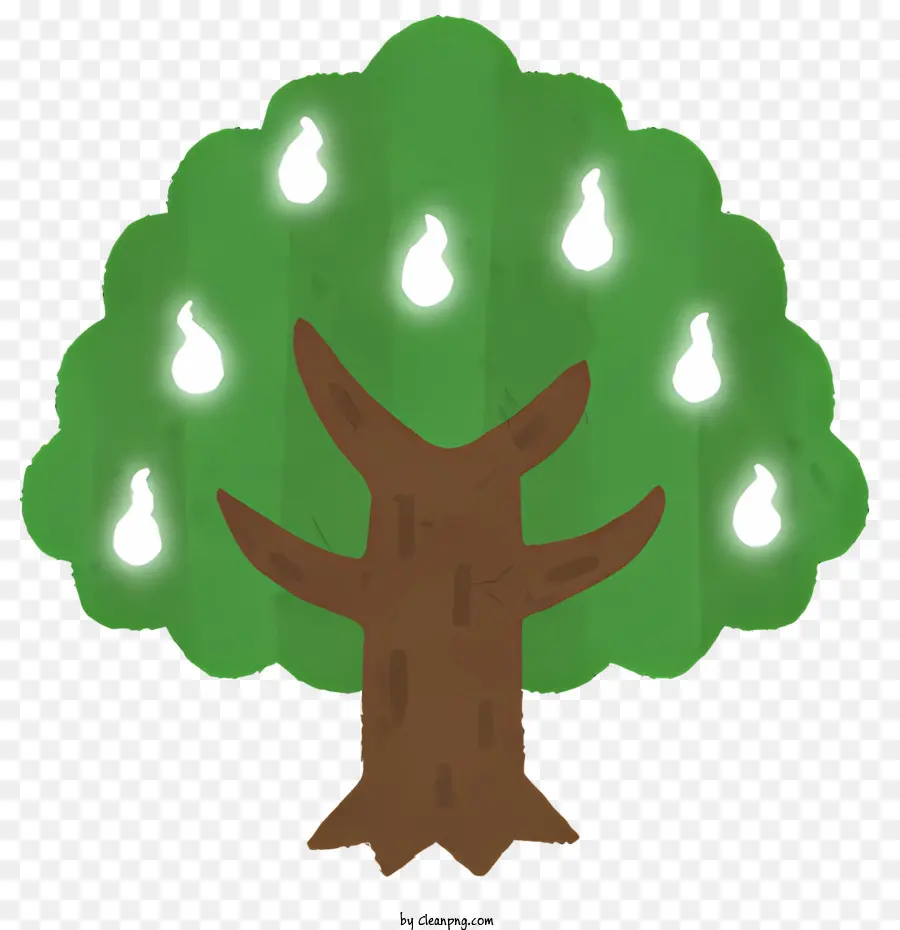 ต้นไม้ที่มีไฟ，ต้นไม้ใบเขียว PNG