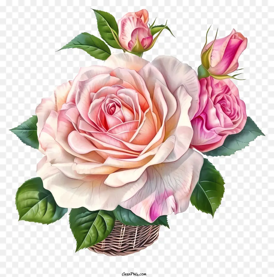 พาสเทลวาเลนไทน์กุหลาบ，บดอกกุหลาบสีชมพู PNG