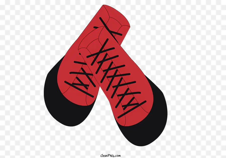 รองเท้าสีแดงและสีดำ，เชือกผูกรองเท้าสีดำ PNG