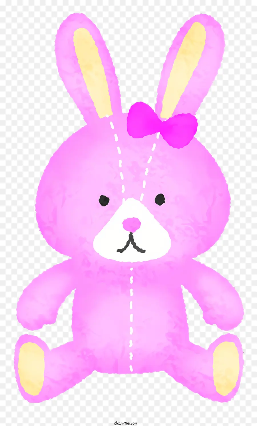กระต่ายของเล่นตุ๊กตาสีชมพู，โบว์สีชมพู PNG
