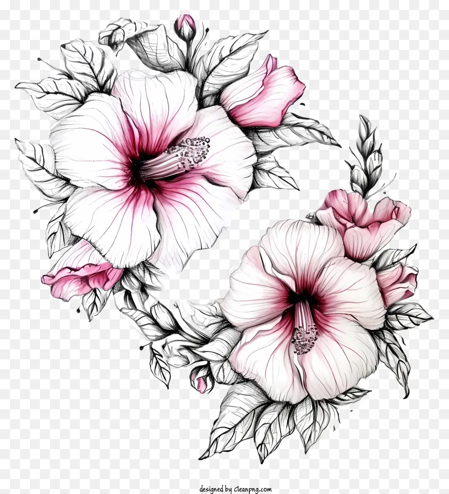 Doodle Rose Of Sharon，ดอกชิบัส PNG