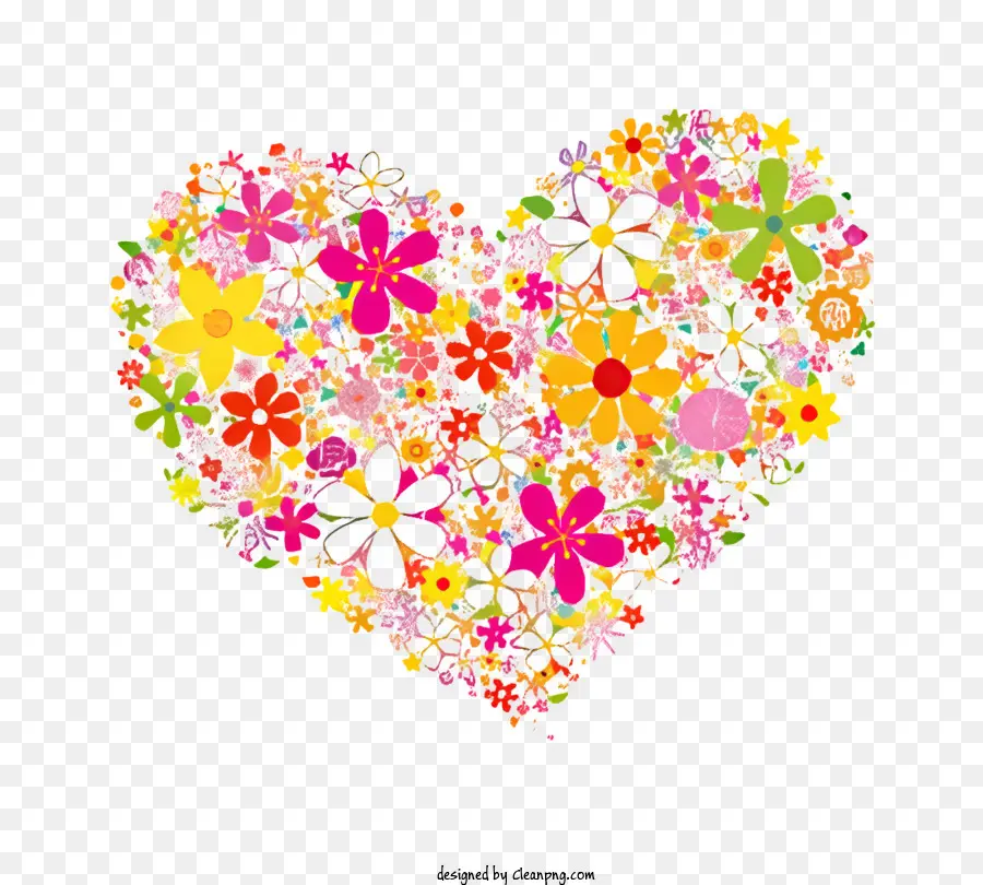 ดอกไม้，รูปแบบดอกไม้รูปหัวใจ PNG