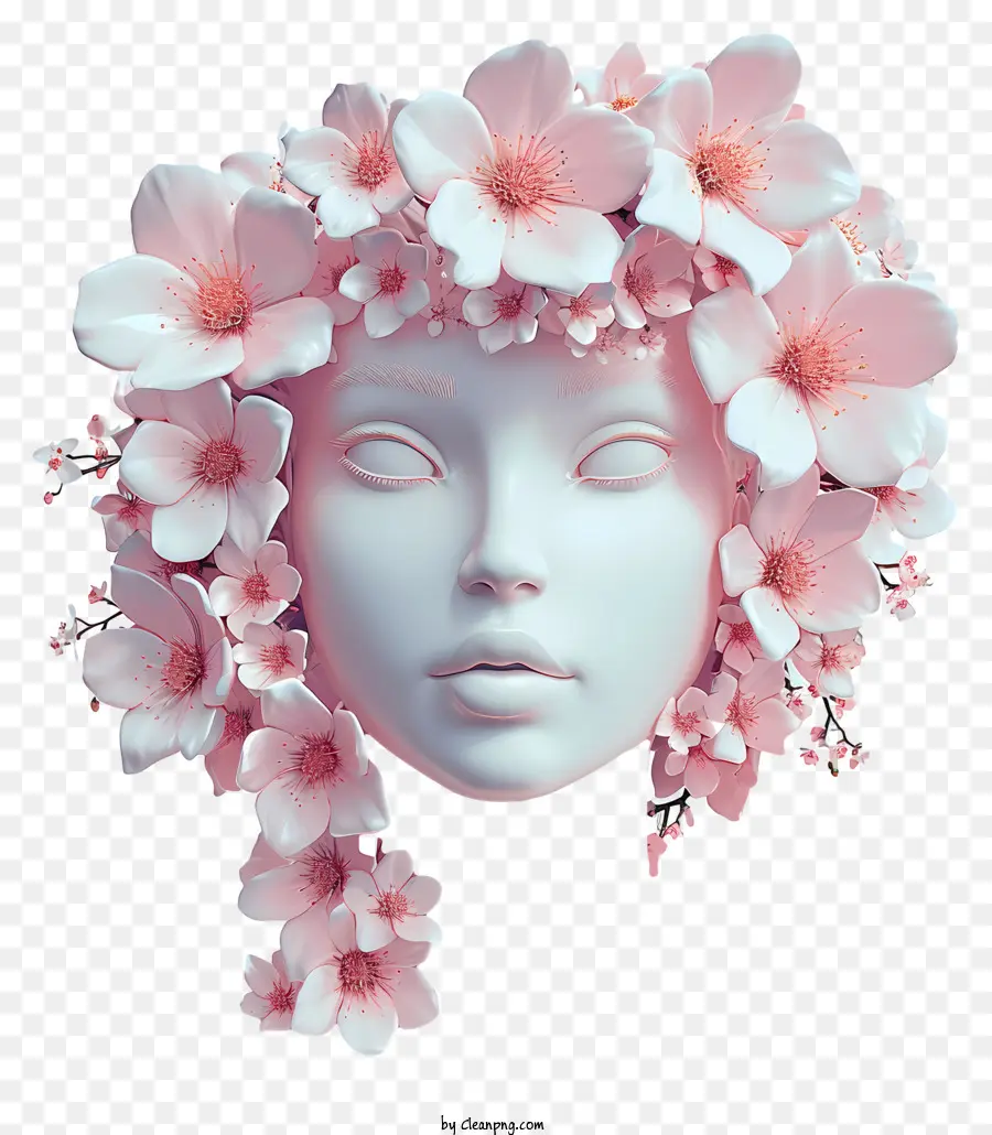 Blossom สัญลักษณ์หญิง 3 มิติที่เหมือนจริง，ผู้หญิงที่มีมงกุฎดอกไม้ PNG