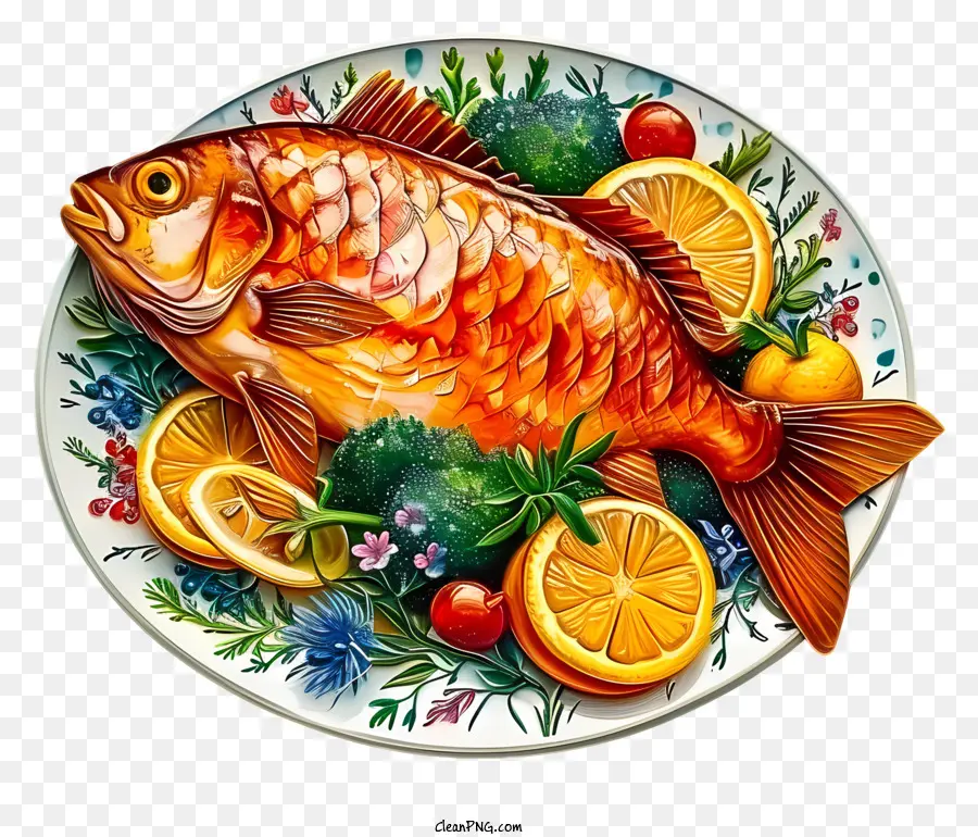 ปลาอาหารจาน，ภาพวาดปลาปลาคาร์พ PNG
