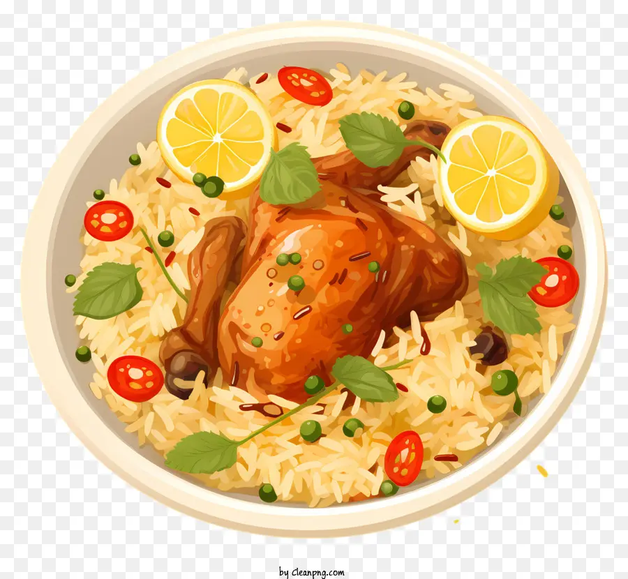 ไก่ที่วาดด้วยมือ Biryani，ข้าวไก่ PNG