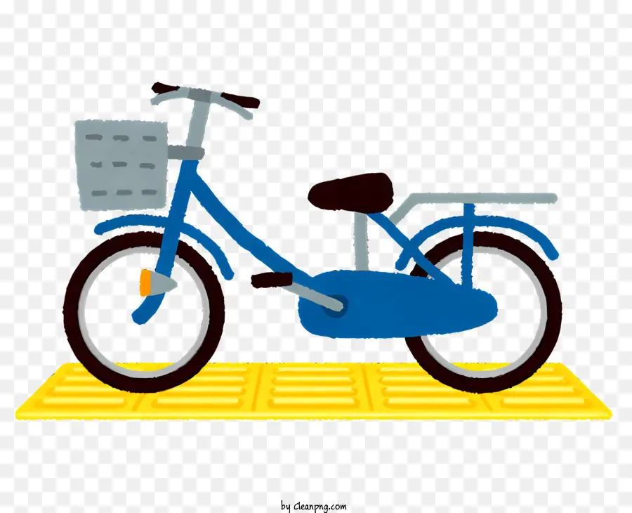 สีฟ้าจักรยาน，เสื่อที่จอดรถสีเหลือง PNG