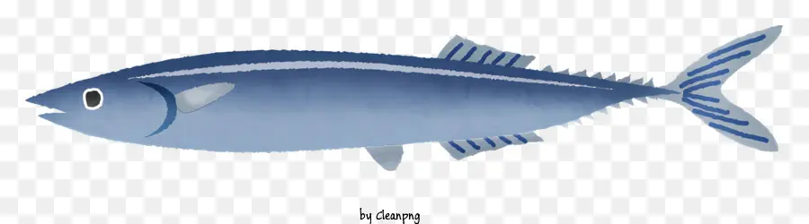 สีน้ำเงินปลา，ร่างกายยาว PNG