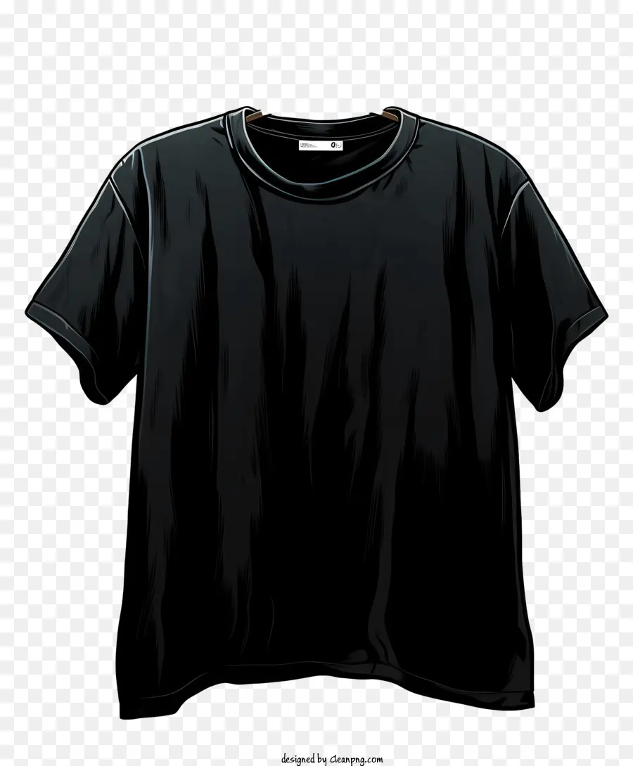 เสื้อยืดสีดำสไตล์น้ำบนผ้าแขวนผ้า，สีดำ Tshirt PNG