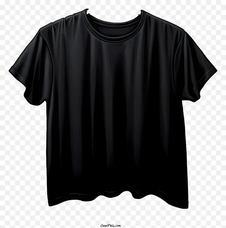 เสื้อยืดสีดำสไตล์น้ำบนผ้าแขวนผ้า，เสื้อดำ PNG