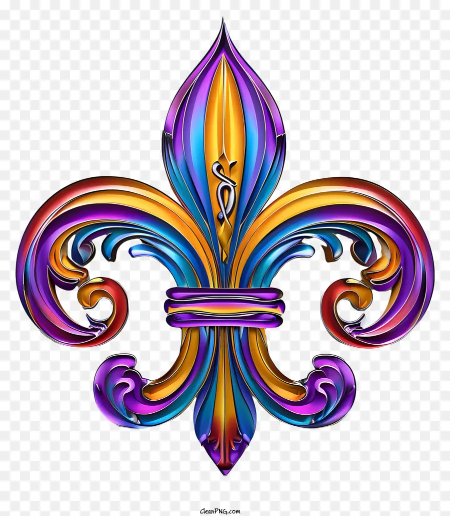 ดอกลิลลี่，กระจกสีสันสดใส Fleur De Lis PNG