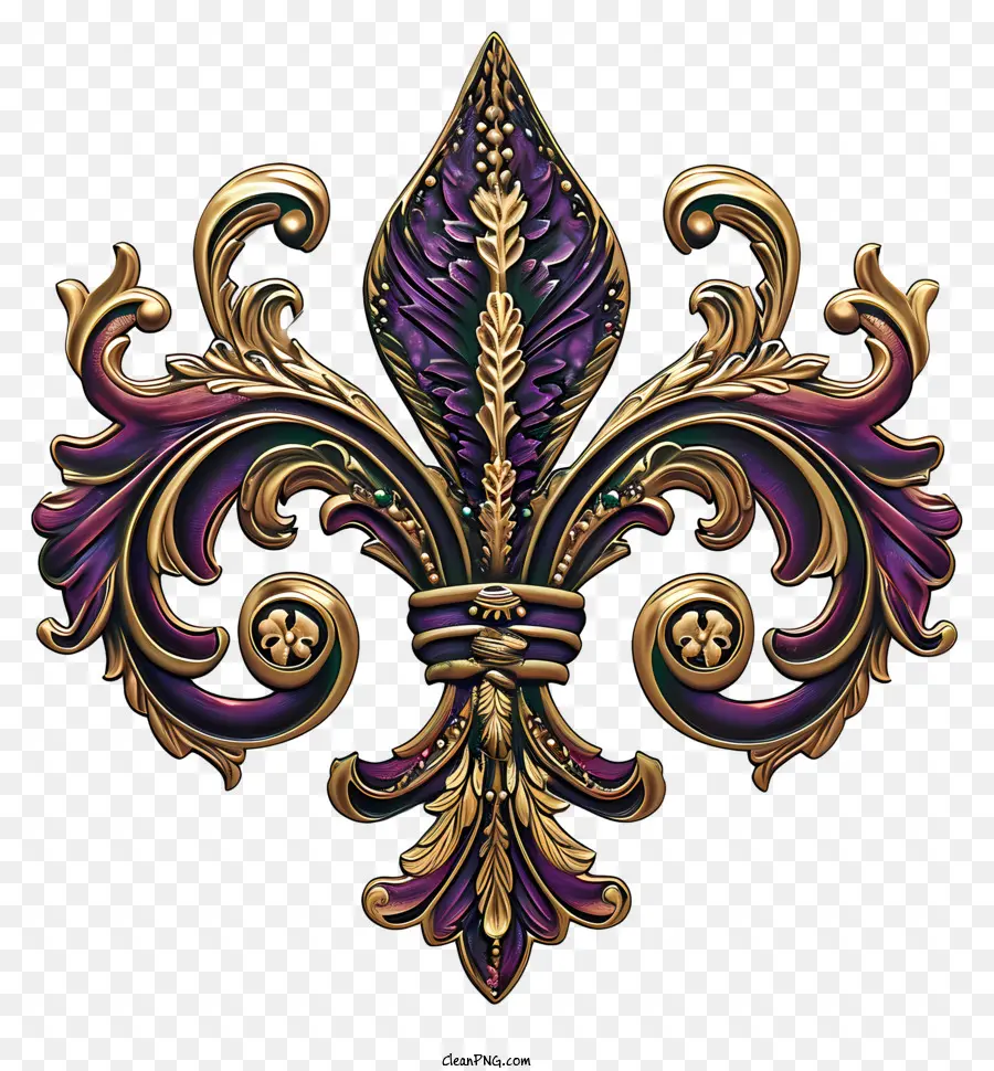 ดอกลิลลี่，Fleur De Lis หลายสีที่สลับซับซ้อน PNG