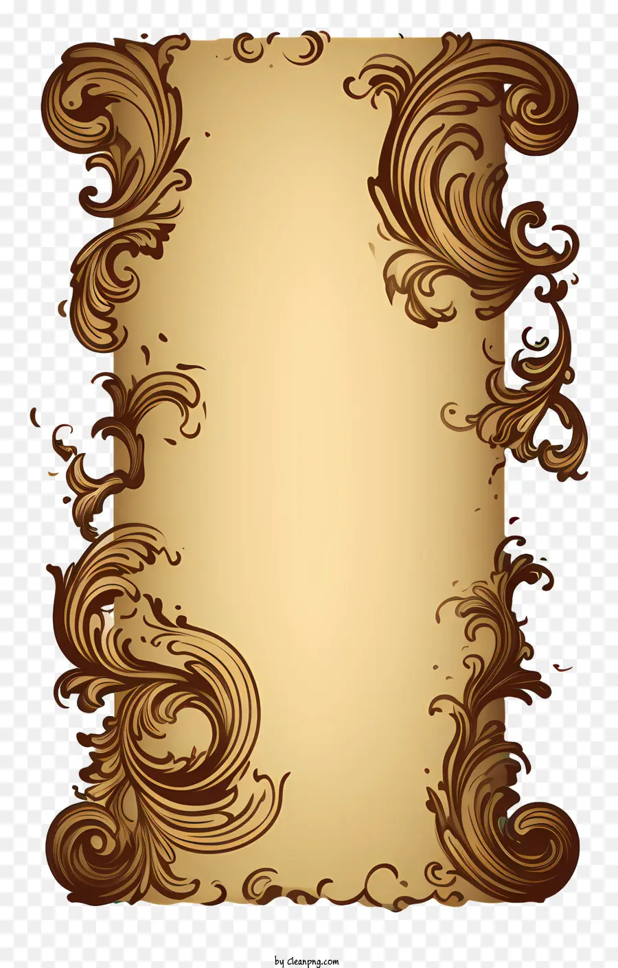 Doodle Style Vintage Paper Scroll，กรอบวินเทจ PNG