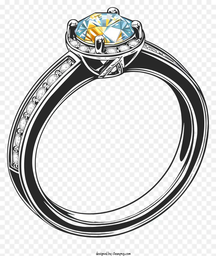 แหวนแต่งงานศิลปะสาย，แหวนหมั้นเพชร PNG