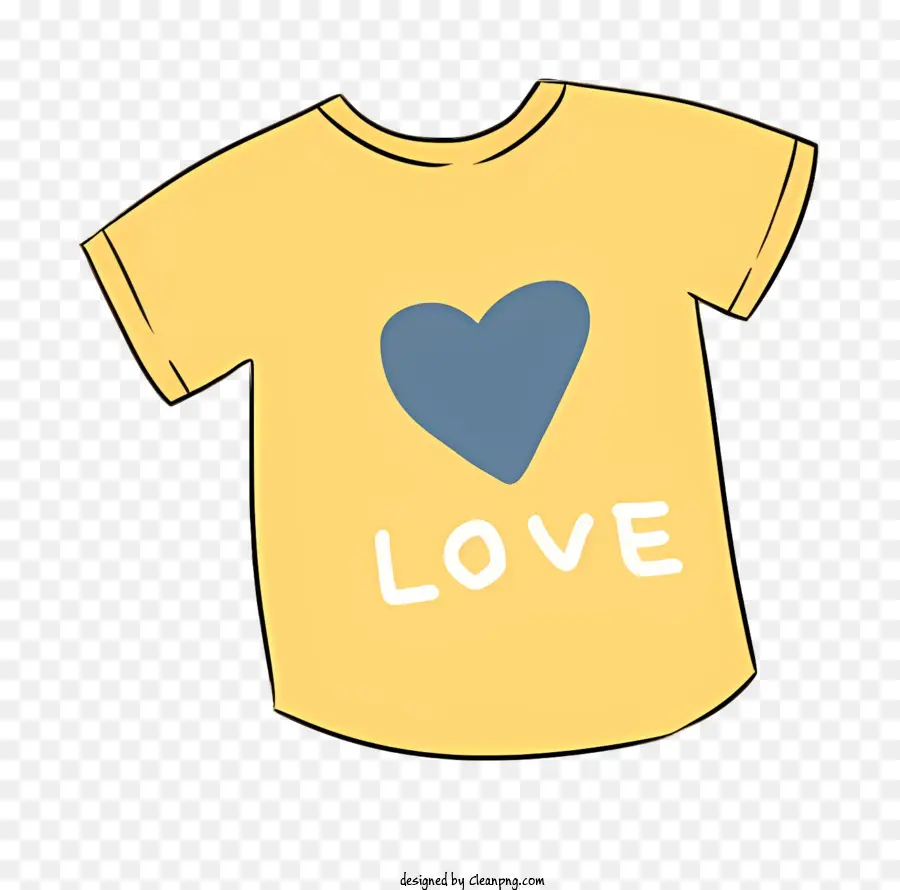 สีเหลือง Tshirt，สีฟ้าหัวใจ PNG