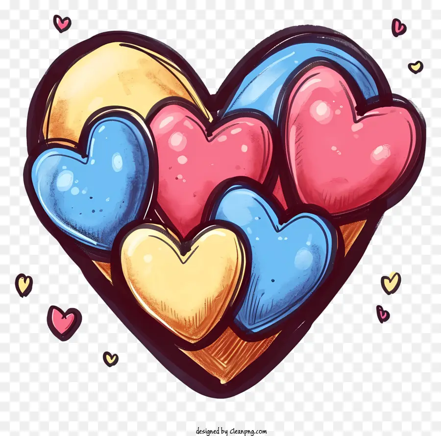 Doodle Style Conversation Heart，หัวใจ PNG