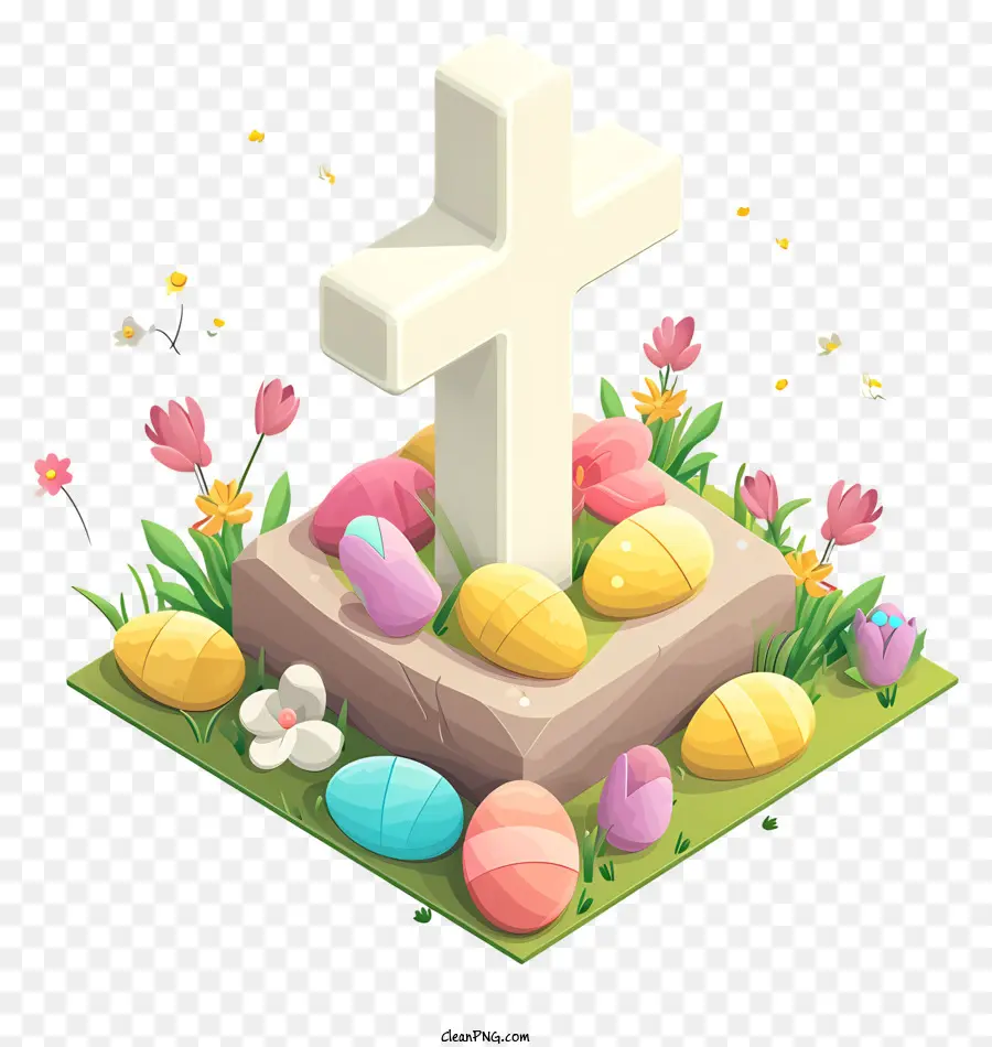 Happy Easter Cross，อีสเตอร์ PNG