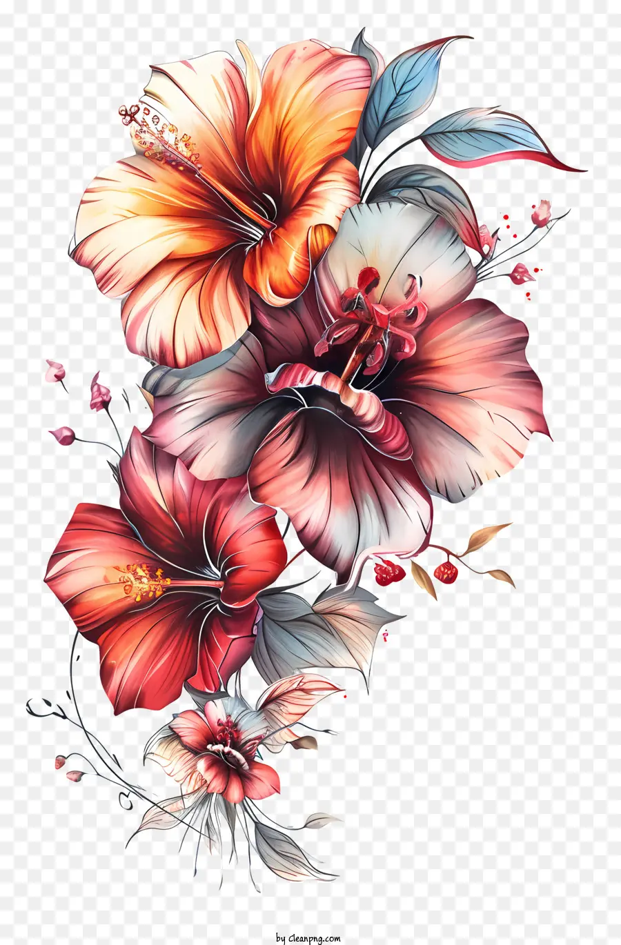 ดอกไม้ที่กำหนดเอง，ภาพวาด PNG