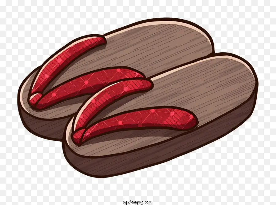 รองเท้าแตะไม้，รองเท้าแตะสีแดง PNG