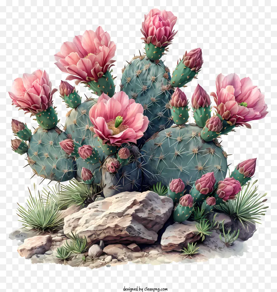 แค คตัส，Cacti สีชมพู PNG
