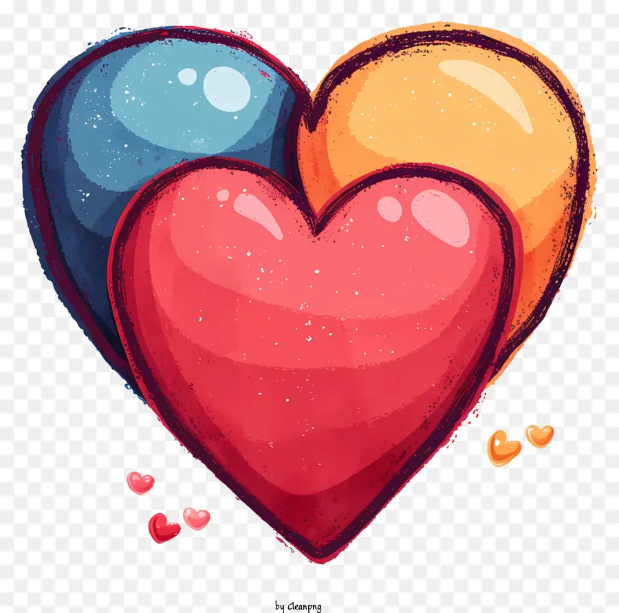 Doodle Style Conversation Heart，ใจ PNG