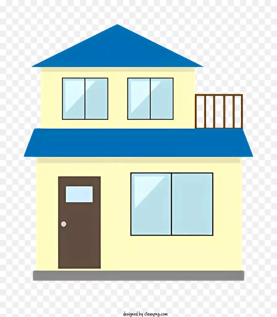 บ้านที่มีหลังคาสีฟ้า，บ้านสองชั้น PNG