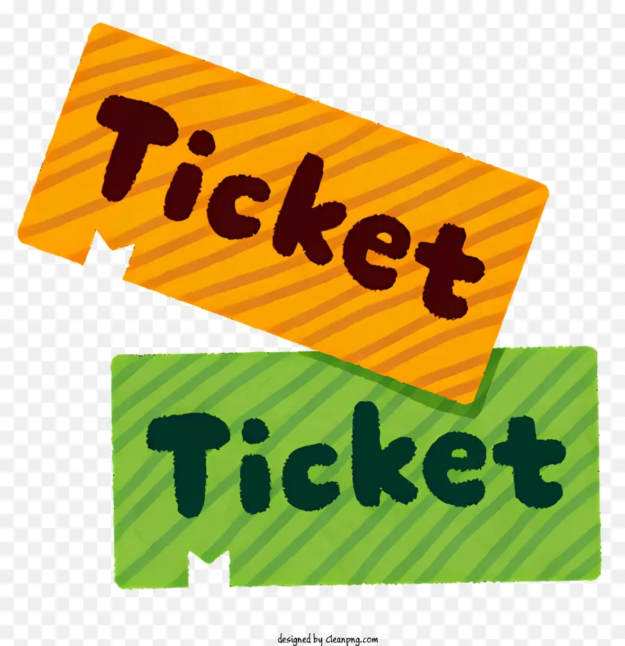 การออกแบบตั๋ว，แถบสีเขียวและสีเหลือง PNG