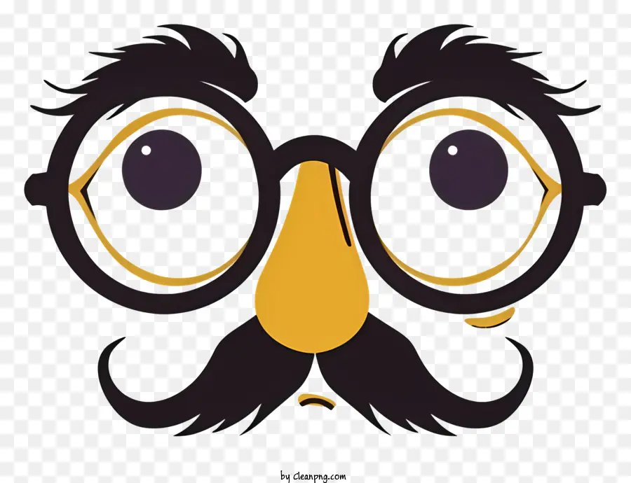 ตลก Groucho Nose Glasses ศิลปะเวกเตอร์ที่เรียบง่าย，ต้องใช้หน้าการ์ตูน PNG