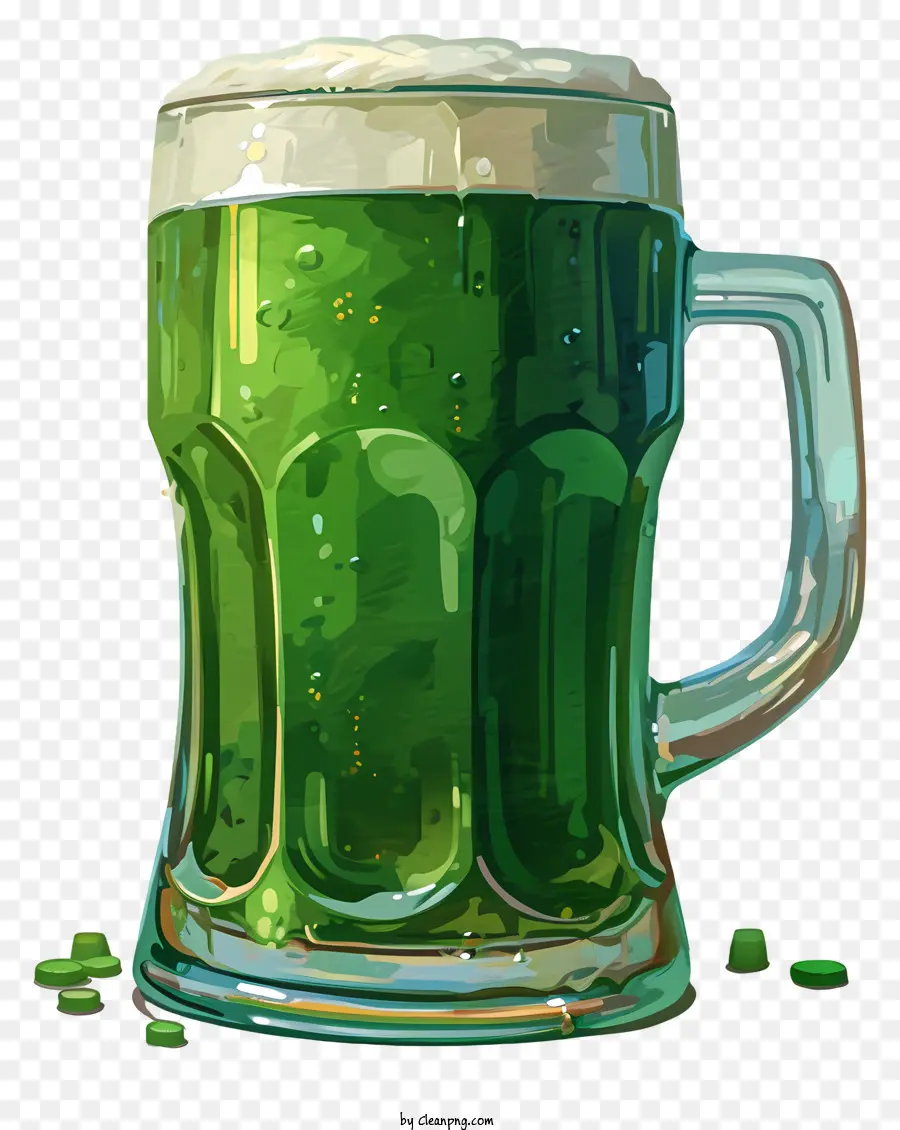 เบียร์สีเขียวสไตล์สมจริง，สีเขียวเอาเบียร์ PNG