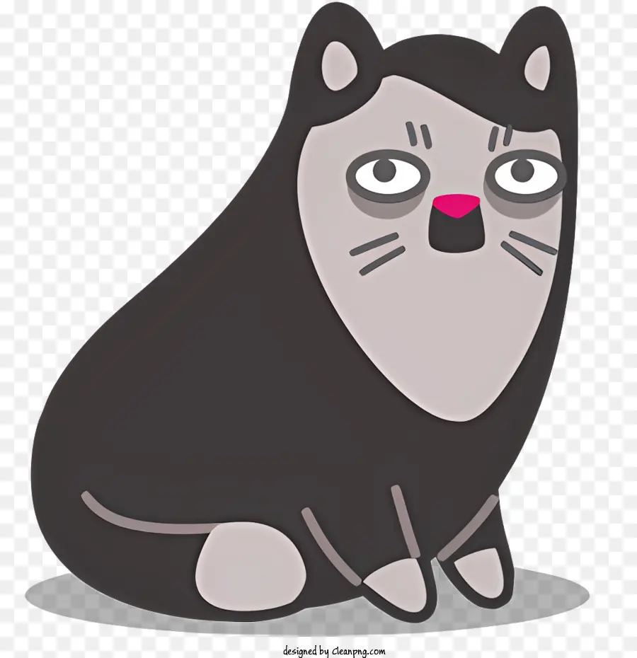 การ์ตูนปักแมว，สีดำและสีขาวแมว PNG