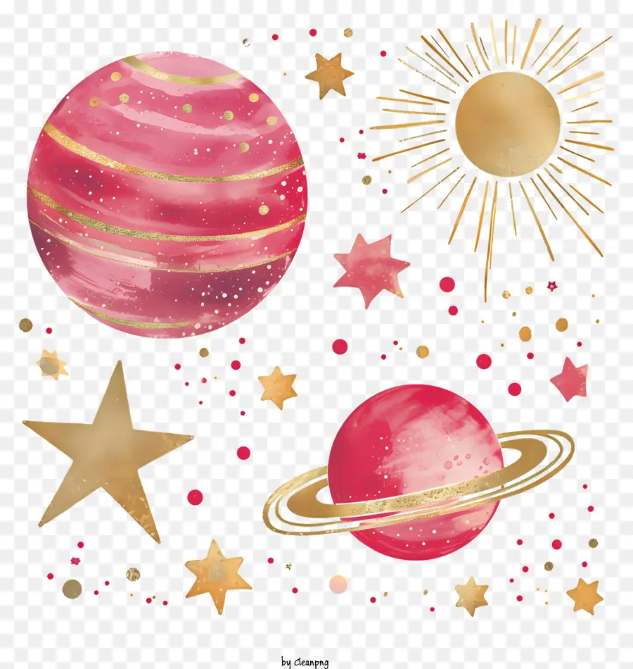 Galaxy Planet，ดาวเคราะห์สีชมพู PNG