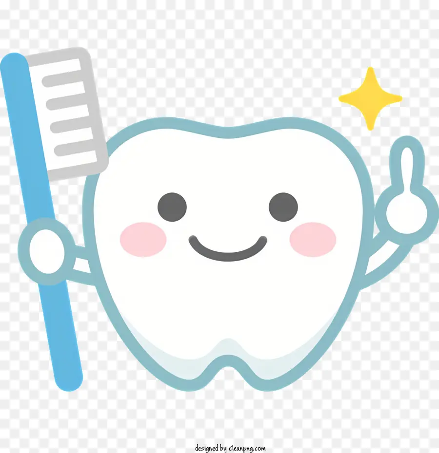 ฟัน，การ์ตูนปักแปรงสีฟัน PNG